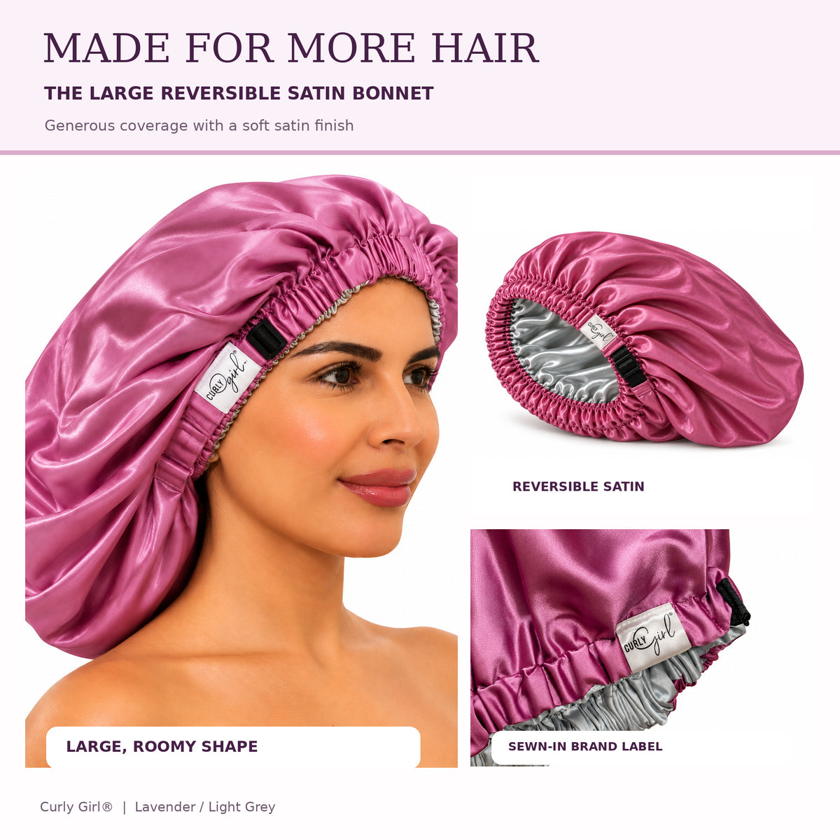 Curly Girl® Satin Reversible Bonnet with Adjustable Band