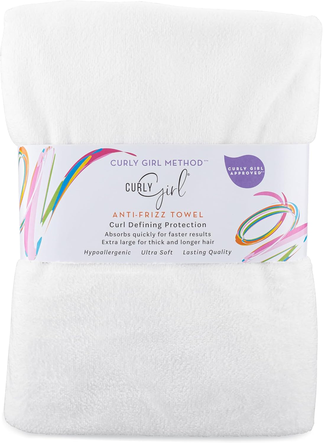 Curly Girl® Extra Large Microfiber Hair Towel for Curly Hair, Large 44 x 26 Inches, Super Absorbent Quick Drying Hair Towel
